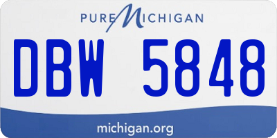 MI license plate DBW5848