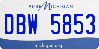 MI license plate DBW5853
