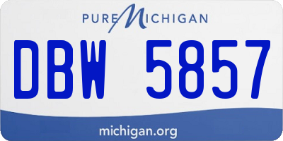 MI license plate DBW5857