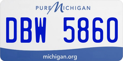 MI license plate DBW5860