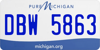 MI license plate DBW5863