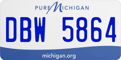 MI license plate DBW5864