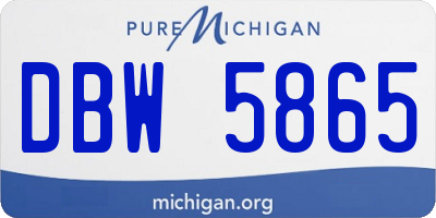MI license plate DBW5865