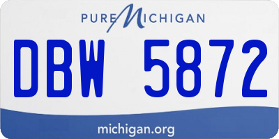 MI license plate DBW5872
