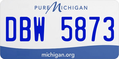 MI license plate DBW5873