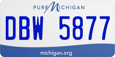 MI license plate DBW5877