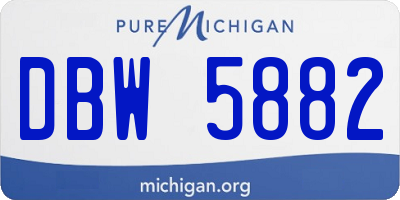 MI license plate DBW5882