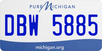 MI license plate DBW5885