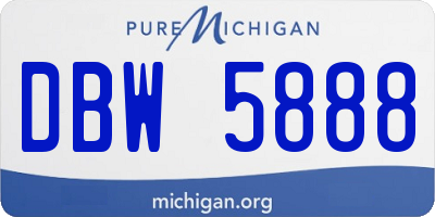 MI license plate DBW5888