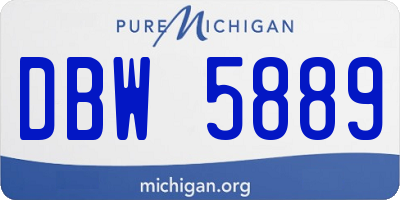 MI license plate DBW5889