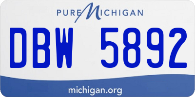 MI license plate DBW5892