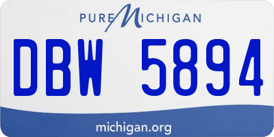 MI license plate DBW5894