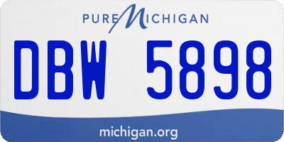 MI license plate DBW5898