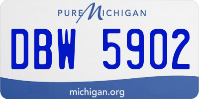 MI license plate DBW5902
