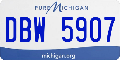 MI license plate DBW5907