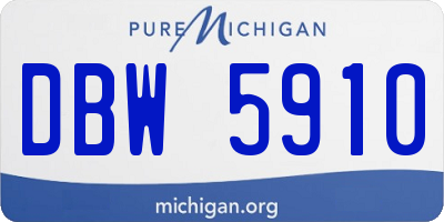 MI license plate DBW5910