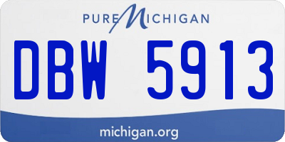 MI license plate DBW5913