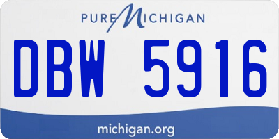 MI license plate DBW5916
