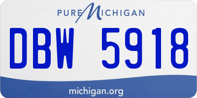 MI license plate DBW5918