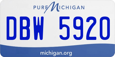 MI license plate DBW5920
