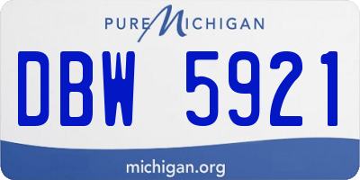 MI license plate DBW5921