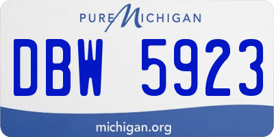 MI license plate DBW5923
