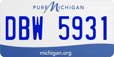 MI license plate DBW5931