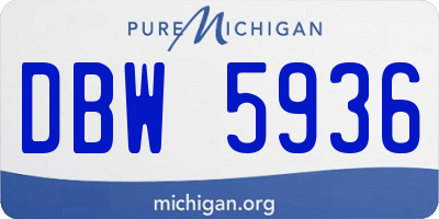 MI license plate DBW5936