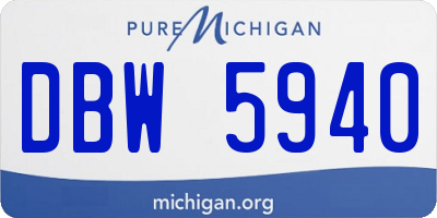 MI license plate DBW5940