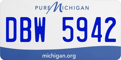 MI license plate DBW5942