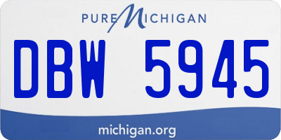 MI license plate DBW5945