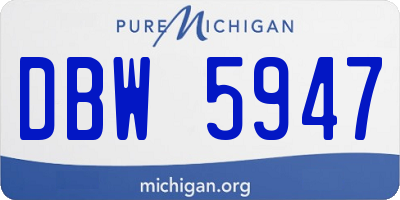 MI license plate DBW5947