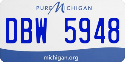 MI license plate DBW5948
