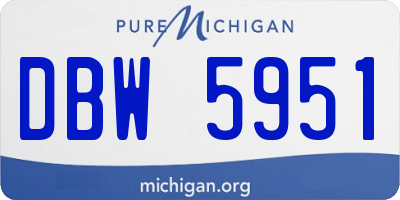 MI license plate DBW5951
