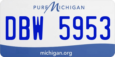 MI license plate DBW5953