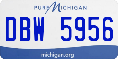 MI license plate DBW5956