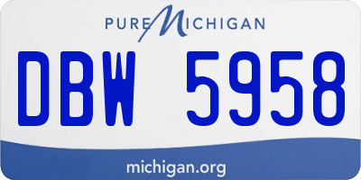 MI license plate DBW5958