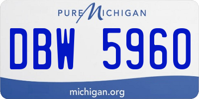 MI license plate DBW5960