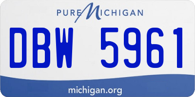 MI license plate DBW5961