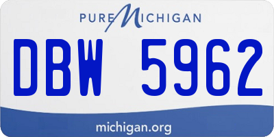 MI license plate DBW5962