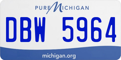 MI license plate DBW5964