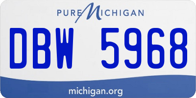 MI license plate DBW5968