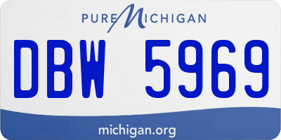 MI license plate DBW5969