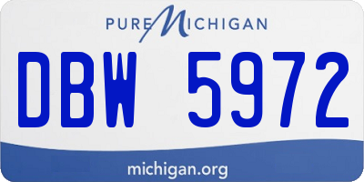 MI license plate DBW5972