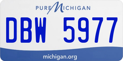 MI license plate DBW5977