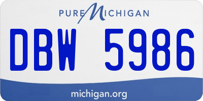 MI license plate DBW5986
