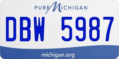 MI license plate DBW5987