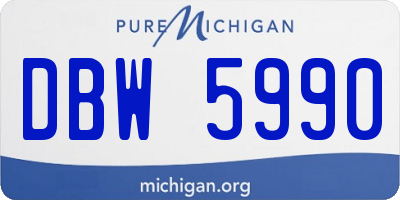 MI license plate DBW5990
