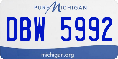 MI license plate DBW5992