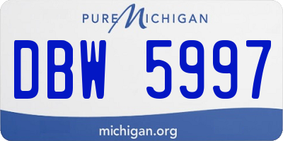 MI license plate DBW5997